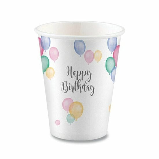 Amscan Papirnati lončki Happy Birthday volumen 0,25 l, 8 kosov