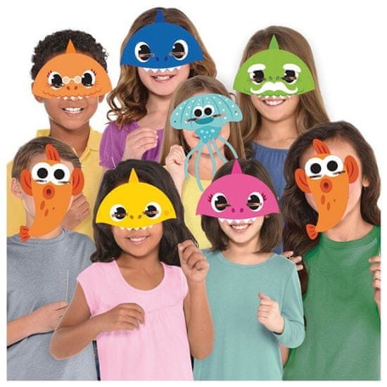Amscan Papirnate maske Baby Shark mix 8 motivov