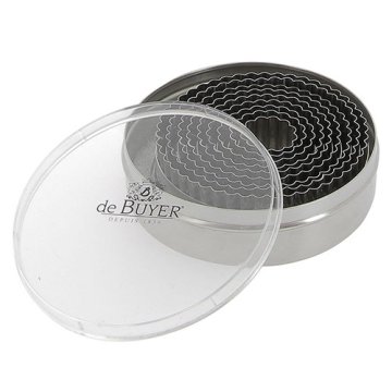 de Buyer KOMPLET 9 ST. OKROGLI REZALCI Z JEKLENIMI ŽLEBI 3 DO 11 CM, KOMPLET 9 ST. OKROGLI REZALCI Z JEKLENIMI ŽLEBI 3 DO 11 CM