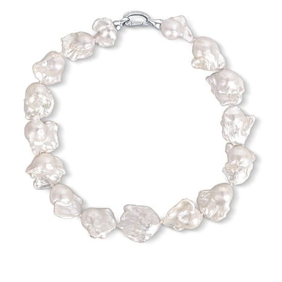 JwL Luxury Pearls Nezgrešljiva srebrna ogrlica iz velikih baročnih biserov JL0795