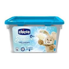 Chicco Kapsule za pralni gel Sensitive 16 kosov + odstranjevalec madežev Sensitive 500 ml