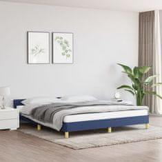 Vidaxl Posteljni okvir z vzglavjem moder 160x200 cm blago