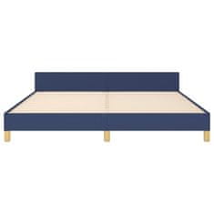 Vidaxl Posteljni okvir z vzglavjem moder 160x200 cm blago