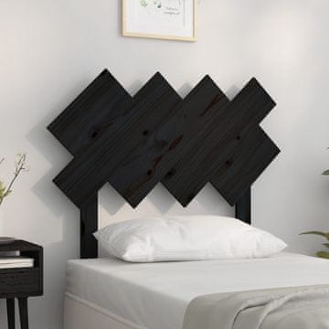 Vidaxl vidaXL Vzglavje postelje črno 92x3x81 cm masivni borov les