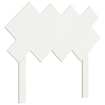 Vidaxl Posteljno vzglavje belo 92x3x81 cm trdna borovina