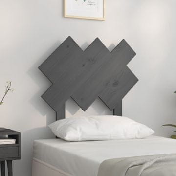 Vidaxl vidaXL Vzglavje postelje sivo 72,5x3x81 cm masivni borov les