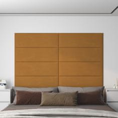 shumee vidaXL Stenski paneli 12 kosov rjavi 90x30 cm žamet 3,24 m²