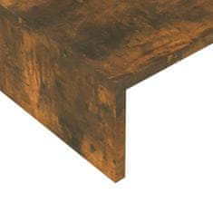 Vidaxl Stojalo za zaslon dimljeni hrast 60x23,5x12 cm inženirski les