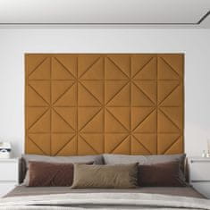shumee vidaXL Stenski paneli 12 kosov rjavi 30x30 cm žamet 0,54 m²