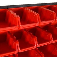Vidaxl Komplet za delavnico 35-delni rdeč in črn 77x39 cm PP
