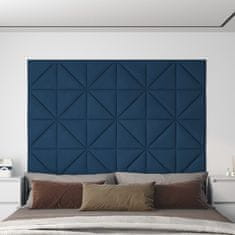 shumee vidaXL Stenski paneli 12 kosov modri 30x30 cm žamet 0,54 m²