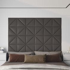 shumee vidaXL Stenski paneli 12 kosov siv 30x30 cm umetno usnje 0,54 m²