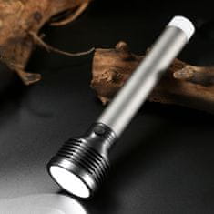 Platinet PAF07 ročna LED svetilka, 2v1, polnilna baterija, moderen izgled, siva