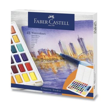 Faber-Castell akvarelne barve s paleto - 48 barv