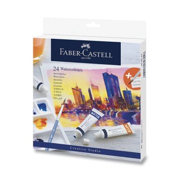 Faber-Castell Akvarelne barve - 24 barv, tubica 9 ml