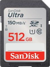 SanDisk Ultra SDXC spominska kartica, 512 GB, C10, U1 (SDSDUNC-512G-GN6IN)