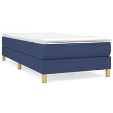 Vidaxl Box spring postelja z vzmetnico moder 80x200 cm blago