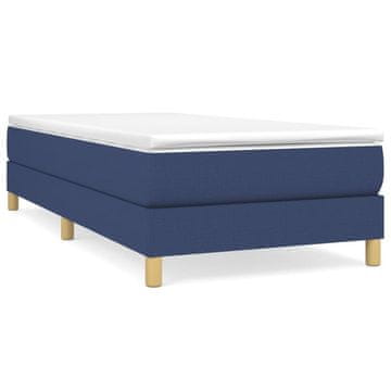 Vidaxl Box spring postelja z vzmetnico moder 80x200 cm blago