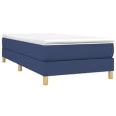 Vidaxl Box spring postelja z vzmetnico moder 80x200 cm blago