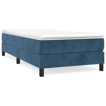 Vidaxl Posteljni okvir z vzmetmi temno moder 80x200 cm žamet