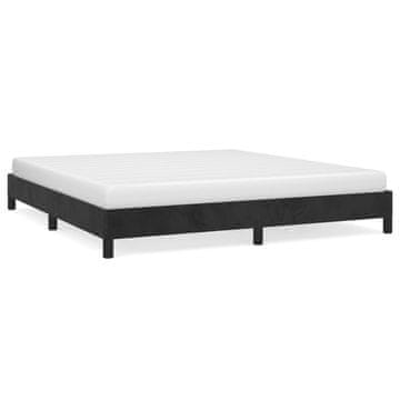 Vidaxl Posteljni okvir brez vzmetnice črn 180x200 cm žamet