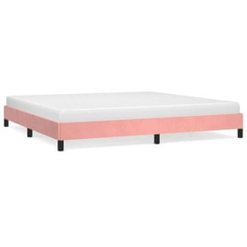 Vidaxl Posteljni okvir roza 200x200 cm žamet