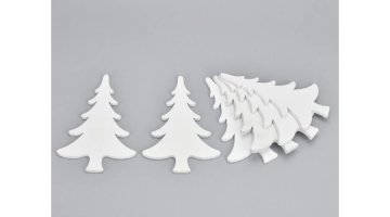 Rayher.	 Lesene smreke bele, 15x9.5cm, set 6