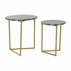 DKD Home Decor Komplet 2 majhnih mizic DKD Home Decor Black Golden 40 x 40 x 45 cm
