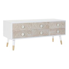 DKD Home Decor TV pohištvo DKD Home Decor 119 x 42 x 50 cm jelka zlata bela svetlo rjava