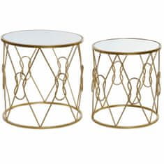 DKD Home Decor Stranska mizica DKD Home Decor Zrcalo Zlata kovina 50 x 50 x 51 cm