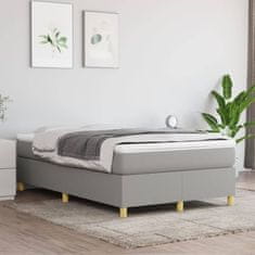 Vidaxl Box spring posteljni okvir svetlo siv 120x200 cm blago
