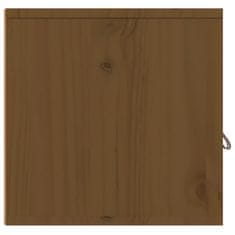 Vidaxl Stenska omarica 2 kosa medeno rjava 80x30x30 cm trdna borovina