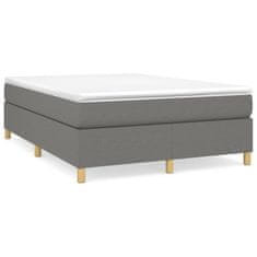 Vidaxl Box spring posteljni okvir temno siv 140x200 cm blago