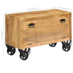 Vidaxl Omarica za čevlje iz trdnega mangovega lesa 86x35x55 cm