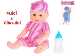 Mikro Trading Dojenček 29 cm, pije in urinira, s stekleničko