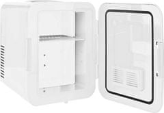 Nedis Prenosni mini hladilnik/ prostornina 4 l/ hladilno območje 8-18 °C/ AC 100-240 V / 12 V/ poraba energije 50 W/ bela barva