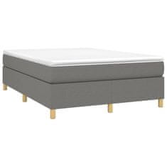 Vidaxl Box spring posteljni okvir temno siv 140x200 cm blago