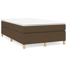 Greatstore Box spring postelja z vzmetnico temno rjava 120x190 cm blago