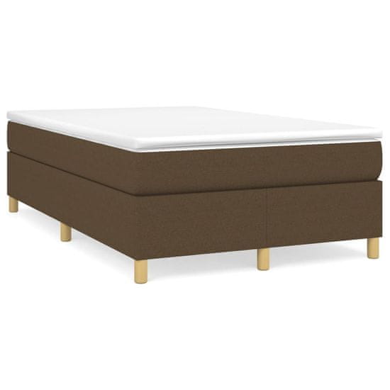Greatstore Box spring postelja z vzmetnico temno rjava 120x190 cm blago
