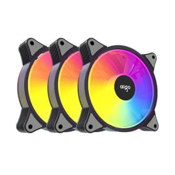 slomart ARGB ventilatorski komplet za računalnik Aigo AR12 3v1 120x120 (črn)