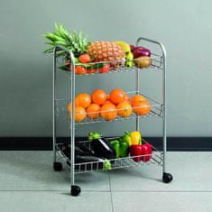 Northix Storage trolley with three baskets - Stainless steel - Sold Randomly 