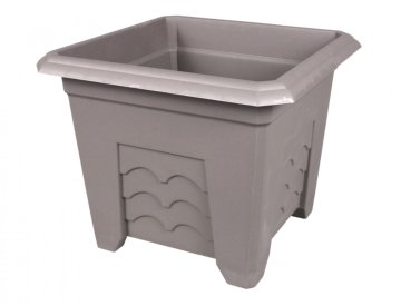 Pokrov za cvetlični lonec TERRISSIMA plastični 40x40x32cm, siv