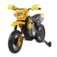 HOMCOM HOMCOM Električno kros kolo s kolesi rumene barve za otroke od 3 let naprej, 6V baterija, hitrost 2,5 km/h, 102 x 53 x 66cm