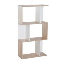 HOMCOM moderna stenska knjižna omara s 3 policami iz naravnega lesa in bele barve, 60x24x111,4 cm