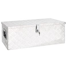 shumee Škatla za shranjevanje srebrna 80x39x30 cm aluminij