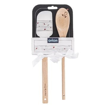 Orion Silikonska lopatka za testo + žlica za kuhanje SRDÍČKA