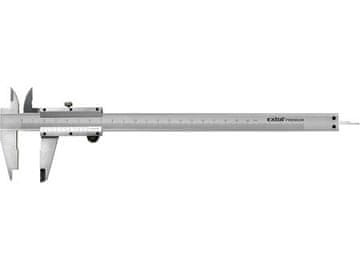 Extol Craft Drsna lestvica (3422) kovinski, 0–200 mm, ločljivost 0,05 mm, dve vrsti čeljusti za različne vrste meritev, merilnik globine, pakirano v plastičnem ohišju