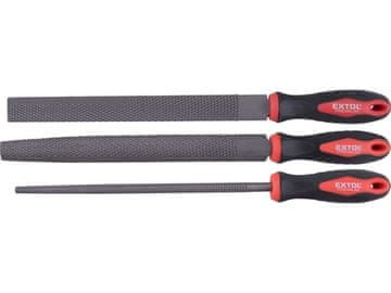 Extol Premium Rašpa 8803757 komplet 3 kosov, 250 mm, sek 2, komplet vključuje rašple: ploščate, segmentirane in okrogle