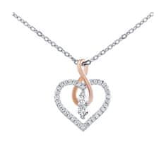 Silvego Camilla srebrna ogrlica s srcem in neskončnim obeskom z briljantnim cirkonijem DCC1607028N