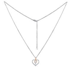 Silvego Camilla srebrna ogrlica s srcem in neskončnim obeskom z briljantnim cirkonijem DCC1607028N